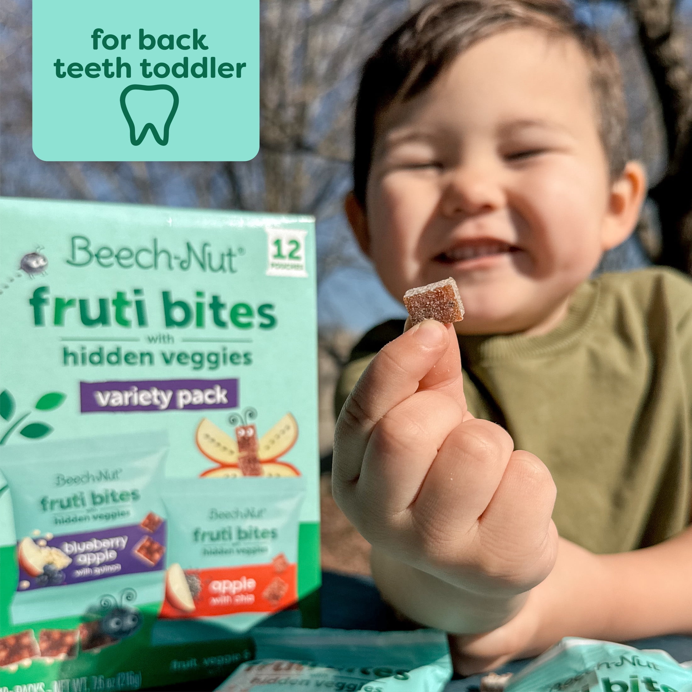 Beech-Nut Fruti Bites Toddler Snack with Hidden Veggies, Fruit Snack Variety Pack, 72 Pack