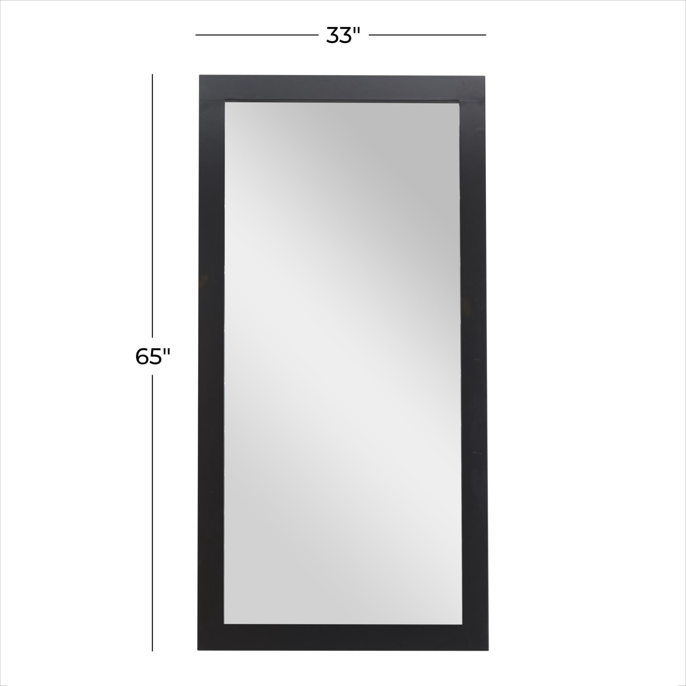 DecMode 33" x 65" Black Wall Mirror