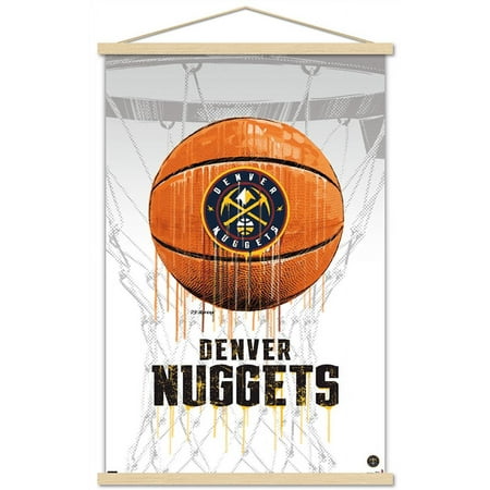 NBA Denver Nuggets – Drip Basketball 21 Wall Poster with Magnetic Frame 22.375 x 34