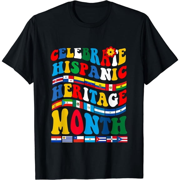 National Hispanic Heritage Month Celebration Latin Flags T-Shirt