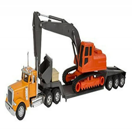 New Ray Peterbilt Model 379 Truck With Backhoe - New Ray