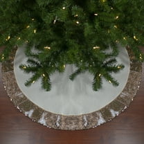 Northlight 48" Rose Gold and White Reversible Sequin Trim Christmas Tree Skirt