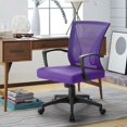 thumbnail image 2 of Furniwell Mid Back Mesh Desk Chair - Ergonomic Lumbar Support, Swivel Rolling Task Chair with Armrest (Purple), 2 of 14