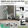 thumbnail image 2 of Silla Escritorio Ejecutiva VBELL Oficina Secretarial Ergonomic Negra y Blanca Con cojín de látex, 2 of 7