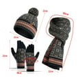 thumbnail image 2 of Gorro De Punto De Invierno Bufanda Conjunto De Guantes A Prueba De Viento Acrílico Forro Polar Gorro Cálido Con Pompón Guantes De Pantalla Táctil Para Mujeres Hombres Ciclismo Esquí Kearding AP007832-02, 2 of 6