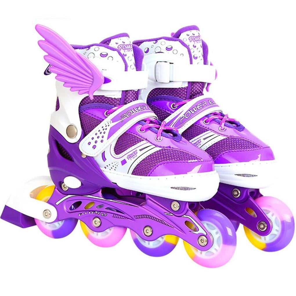 Xingzhi Patins à Roulettes pour Enfants Ajustables Portables Chaussures  d'Entraînement Garçons Filles Confortables Sécurité Enfants en Ligne  Extérieur