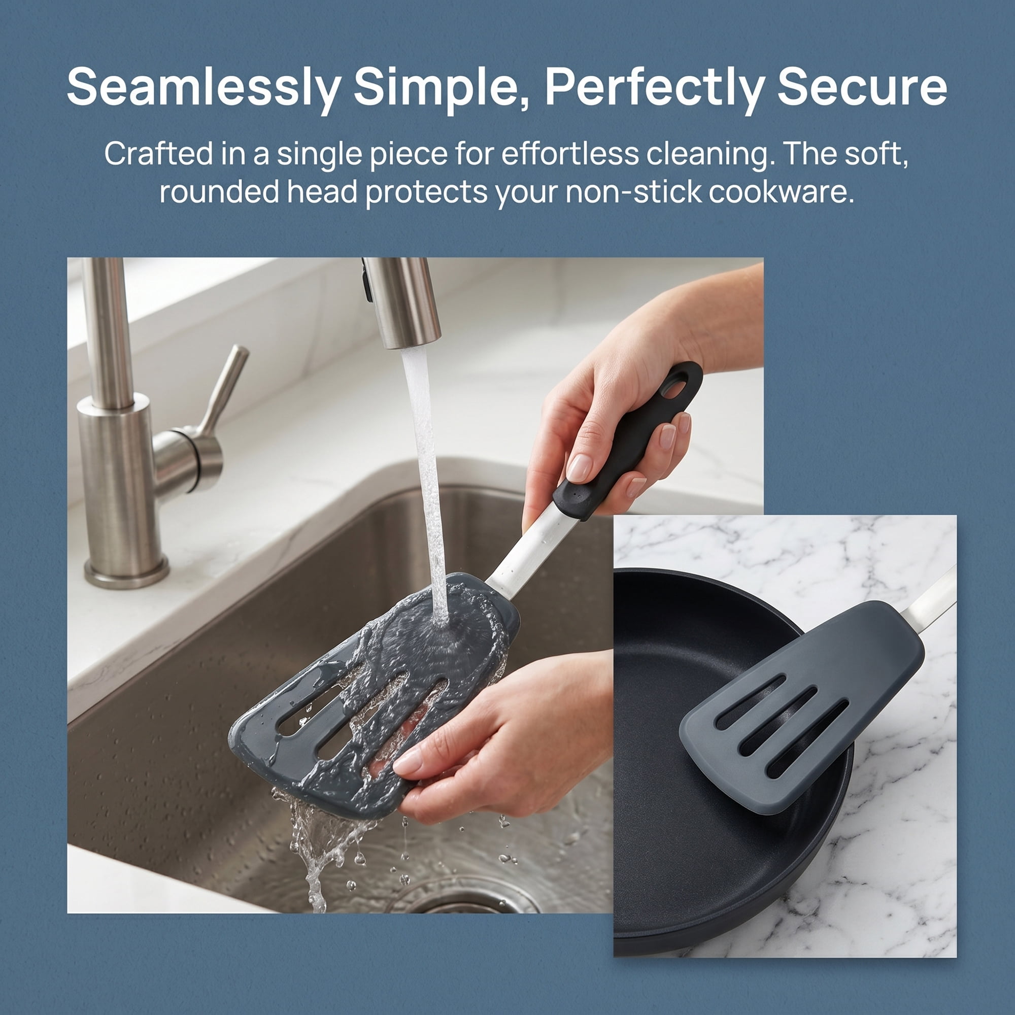 Unique Bargains Kitchen Utensils Set with Heat-Resistant Spatula Tools Black 13.8x3.9 inch