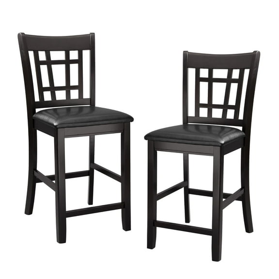 Dark Cherry Finish Dining Chairs 2pc Set Counter Height Design Upholstered Seat Traditional Design Dining Furniture