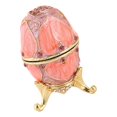 thumbnail image 2 of enqiretly Pink Enamel Rhinestone Easter Egg Jewelry Storage Box Wedding Ring Holder, 2 of 9