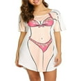 thumbnail image 1 of Robe de Plage Amusante pour Femmes, T-Shirt Imprimé Bikini, Robe de Plage Amusante pour Fête, 1 of 6