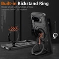 thumbnail image 3 of for Google Pixel 9A Case,Compatible with MagSafe,2 Pack Glass Screen Protector,Built-in KickStand Grip Ring,Heavy Duty Military Grade Shockproof Rugged Phone Cover For Pixel 9A 6.3"(Black), 3 of 5
