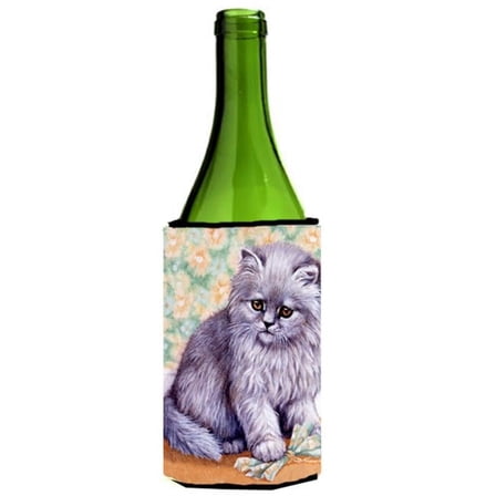 Grey Cat by Daphne Baxter Wine Bottle Can cooler Hugger