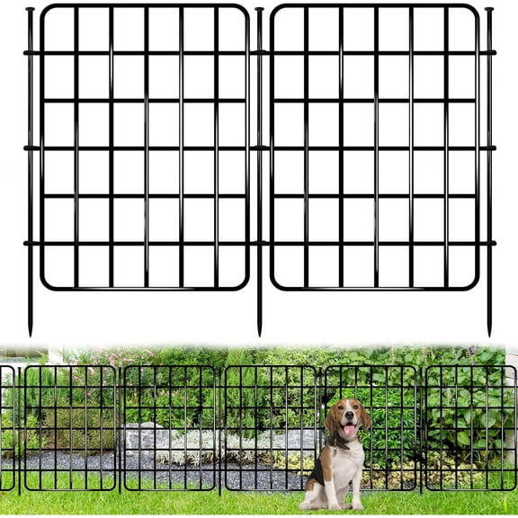30ft x 22in Garden Fence Animal Barrier, 28 Panels No Dig Fence Border, Rustproof Metal Decorative Garden Fence with Ground Stake, Flower Bed Edging Border for Dog, Rabbit, Outdoor Yard Patio Decor