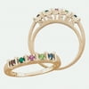Personalized Planet 14kt Gold over Sterling Silver Sisters Birthstone Bar Ring