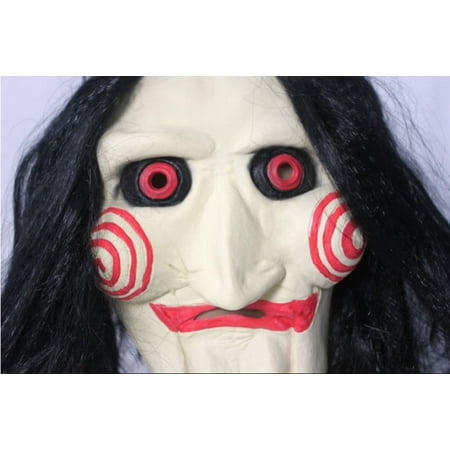 Jigsaw Creepy Scary Halloween Clown Mask Rubber Latex Jig Saw Clown