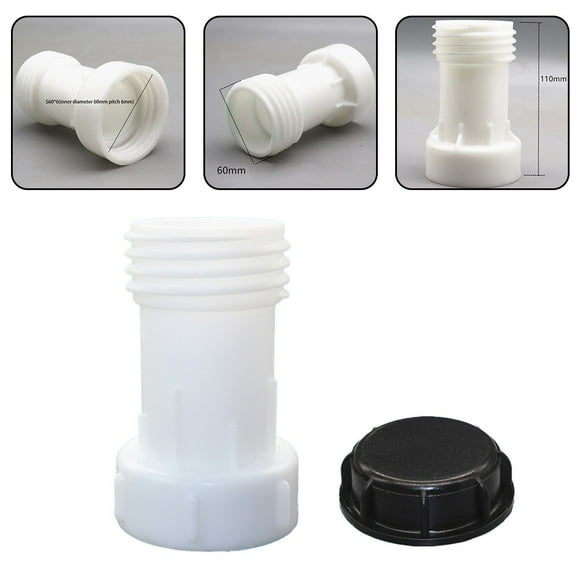 Adaptador de tubo de drenaje impermeable para extensión de grifo de agua de lluvia IBC ton + tapa S60x6