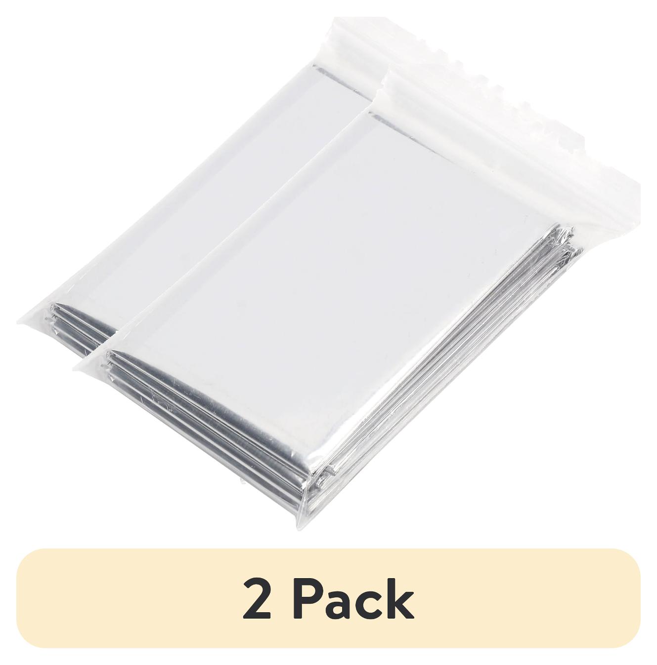 (2 pack) Ozark Trail Reusable Emergency Survival Camping Blanket, Silver, 1.5 oz