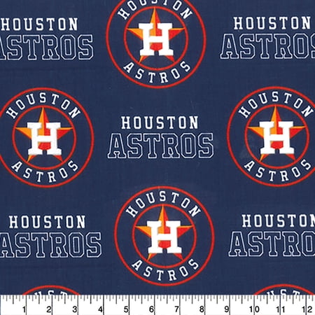 MLB Houston Astros 58 100% Cotton Sports Logo Craft Fabric By the Yard Multi-color