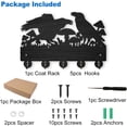 thumbnail image 3 of Crow Coat Hooks Wall Mount Black Crow Mushroom Wood Key Holder for Wall 11.8×7.9inch Black Wall Art Decor Key Hooks 5 Alloy Hooks for Gift Entryway Living Room Kitchen Office, 3 of 9