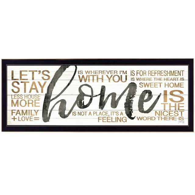 Trendy Decor 4U MA2320-712 "Home" by Marla Rae, Ready to Hang Framed Print, Black Frame