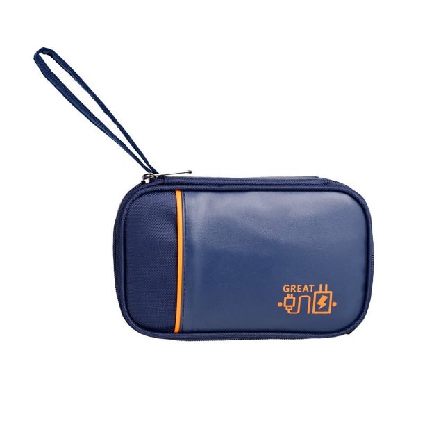 Organizador de cables de viaje, bolsa para accesorios electrónicos, para cables, cargadores, teléfonos, auriculares, azul, 19 x 3,5 x 12 pulgadas