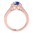 thumbnail image 3 of Aonejewelry 1.35 Carat Ttw Halo Sapphire and Diamond Engagement Ring Crafted In 14k Solid Rose Gold, 3 of 4