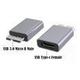 thumbnail image 2 of Kework, paquete de 2 adaptadores Micro B USB a USB tipo C, USB 3,1 tipo C hembra a USB 3,0 Micro B macho, conector convertidor, 2 of 4