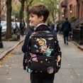 thumbnail image 4 of Jeiento Boys School Backpack for Ages 8-12 17 Inch Large Capacity Water-Resistant Polyester Space Dinosaur Multi-Pocket Backpack for Elementary School, Casual Daypack, 4 of 7