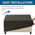 thumbnail image 5 of TOPCHANCES Stretch Ottoman Cover, Rectangle Jacquard Footstool Slipcover, Anti-Slip Furniture Protector (Dark Gray, L Size), 5 of 7
