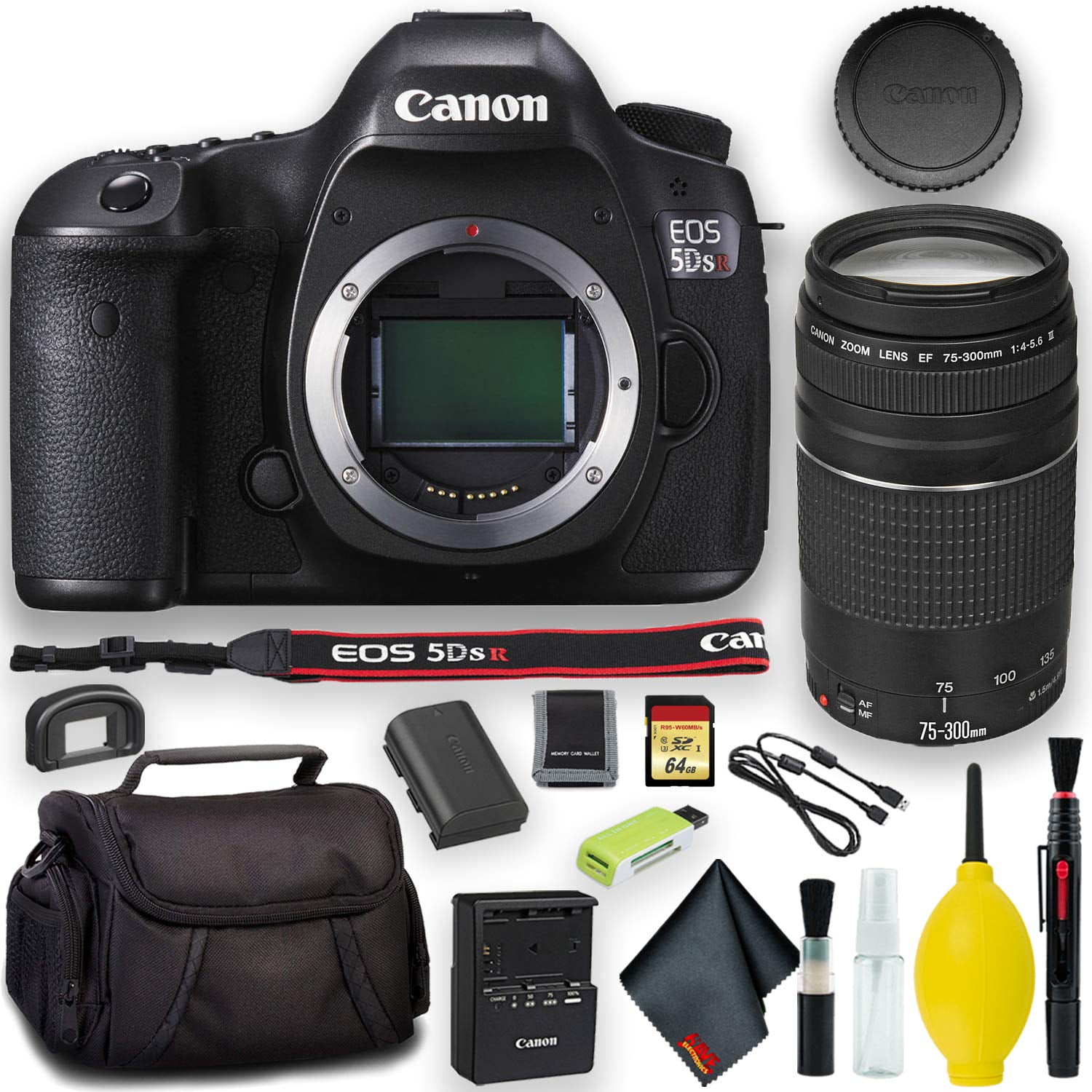 Canon EOS 5DS R DSLR Camera + 64GB Memory Bundle(International Model)