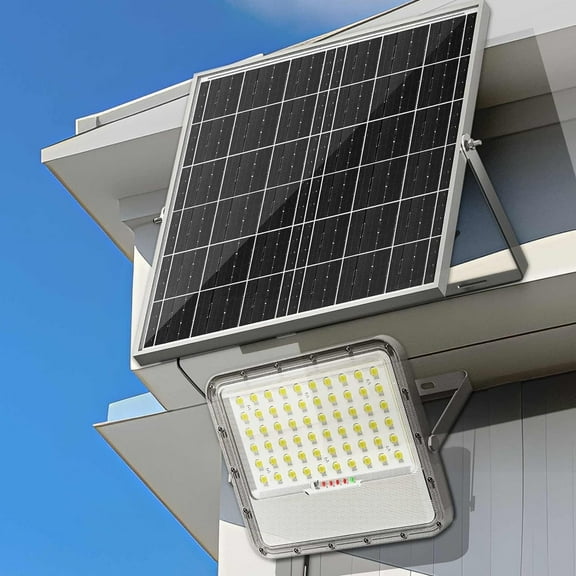 Solar Lights Outdoor Solar Flood Lights - 10000 Lumens LED Flood Lights 10000mAh IP65 Waterproof Solar Lights | Outside Lighting for Yard Garden (no Motion Sensor)