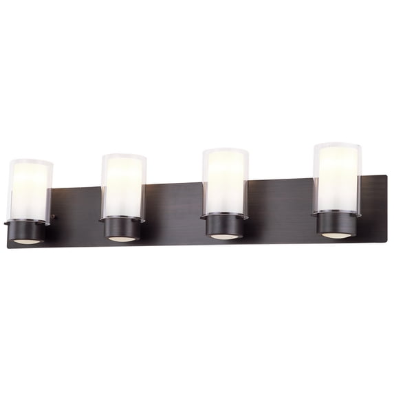 DVI Lighting DVP9044GROP Four Light Vanity Essex Graphite w/ Half Opal Glass