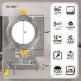 thumbnail image 2 of NuWatt 6'' Nickel Trim Ultra Slim 5CCT Selectable LED Canless Recessed Downlight, Dimmble 6PK, 2 of 9