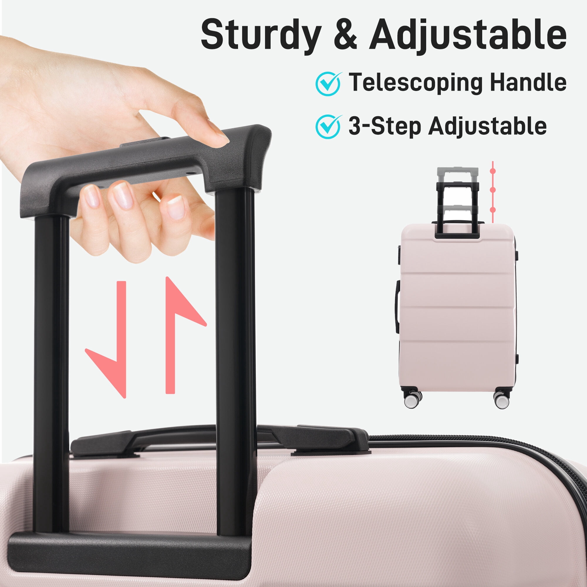 Hard Shell Luggage Hardshell Luggage Sets 3 Piece Double Spinner Wheels Suitcase with Handle Password Lock, Lightweight 20"+24"+28" Luggages,Carry On Hard Shell Luggage