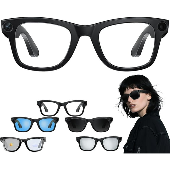 CyanVue AI Smart Glasses, Smart Glasses with Camera and Bluetooth, 800W Camera & 1080P,AI Translator, Voice Assistant UV Protection,Anti-Blue Light Glasses Everyday Wear