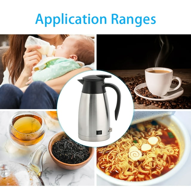 Hervidor Eléctrico de Automóvil, Tetera Portátil Portátil de Fugas, Ergonímico para Vieges para el Automóvil Use Café Con Leche de Agua de Agua A LARGO PLAZO