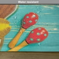 thumbnail image 6 of Ambesonne Music Place Mats Set of 4, Hawaiian Summer Ukulele, Standard Size, Yellow Brown Aqua, 6 of 6