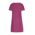 thumbnail image 5 of Vivianyo HD Long Sleeve Dress for Women Women's Fashion Solid Color Short Sleeve Round-Neck Mid-Calf Dress, 5 of 6