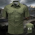 thumbnail image 4 of Eryao Men's Outdoor Cargo Button Down Shirt with Zipper Pockets Mesh Lining Quick Dry Hiking Blouses,Army Green,XXXXL, 4 of 9