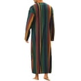 thumbnail image 3 of INSPIRE CHIC Men's Nightshirt Striped Long Sleeve Button Closure Two Pockets Sleepshirts XL Multicolor, 3 of 4