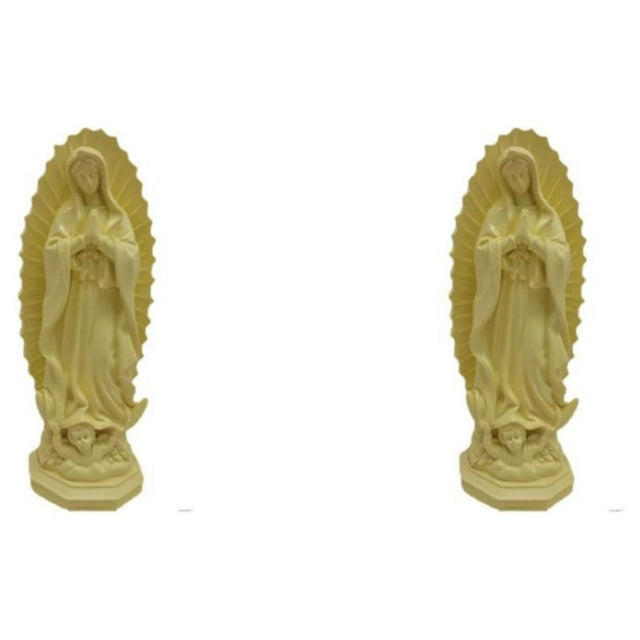 Bearachild Estatua de la Virgen María católica, estatuilla de Nuestra Señora, regalo de boda religioso, amarillo 2piezas amarillo