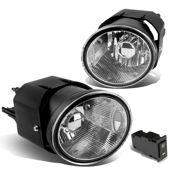 DNA Motoring FL-ZTL-202-CH For 2000 to 2004 Nissan Maxima/Sentra/Frontier/Xterra Pair Bumper Driving Fog Light Lamp Switch Clear Lens 01 02 03