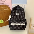 thumbnail image 6 of Polka Dot Print Lace Backpack, Large Capacity Multi-Pocket School Bag with Compartments for Travel Outdoor (Black 430*300*140), 6 of 6