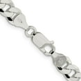 thumbnail image 3 of Auriga 925 Sterling Silver 7mm Beveled Curb Chain Bracelet 8 inch for Women, 3 of 6