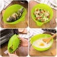 thumbnail image 4 of 2Pcs Silicone Steamed Fish Bowl,All-Purpose Foldable Silicone Cooking Pocket,Reuseable Microwave Vegetable Steamer, Fish Pot for Kitchen Cooking Tools (Green), 4 of 7