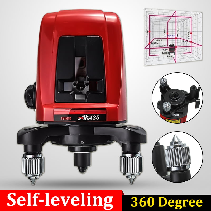 360 Degree Self-leveling Cross Laser Level 2 Line 1 Point 1V1H1D AK435 A8826D 