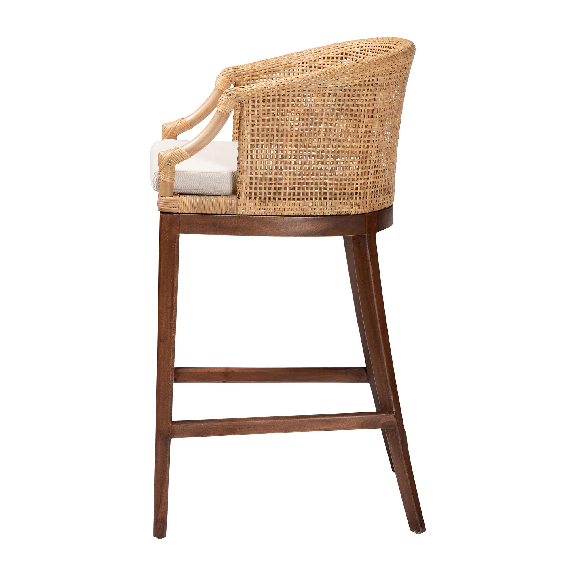 bali & pari Lumajang Boho Bar Stool, Light Honey