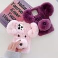 thumbnail image 4 of Compatible with iPhone 15 Pro Max Case Cute Cartoon Dog Plush Fluffy Case Girls 3D Kawaii Design Soft TPU Shockproof Cover Fuzzy Furry Winter Rabbit Hair Warm Case for Women Girls Girly Purple, 4 of 6