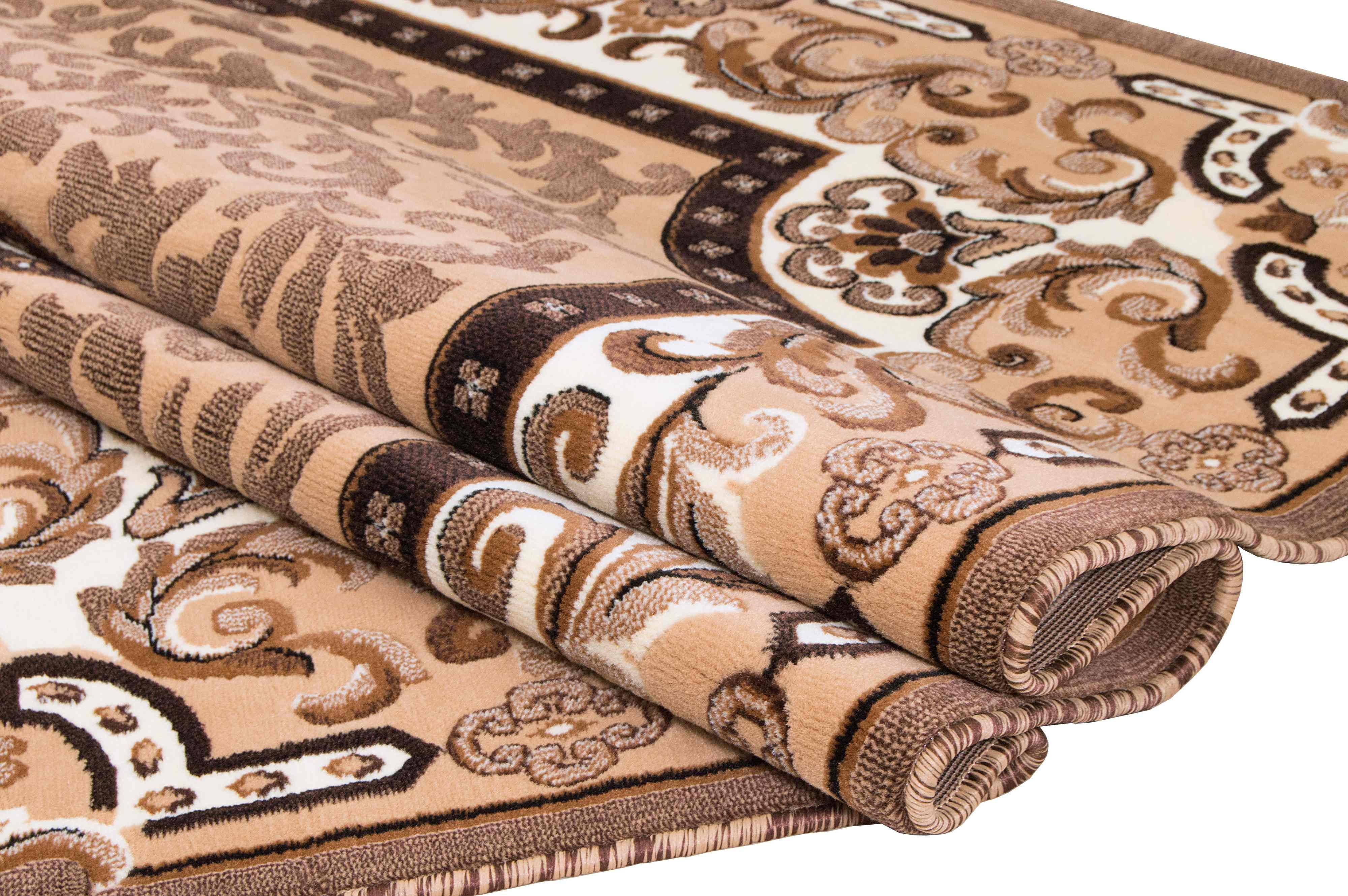 HR HANDCRAFT RUGS, Livingroom Rugs Bohemian Rugs, Shed Free Stain Resistant Easy Clean, Berber Brown and Multi, 5' x 7'