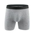 thumbnail image 5 of Boxers Briefs for Men Pack 5PC Men's Underwear Large Size Fatty Men's Underpants Extra Long Sport Solid Color, 5 of 5